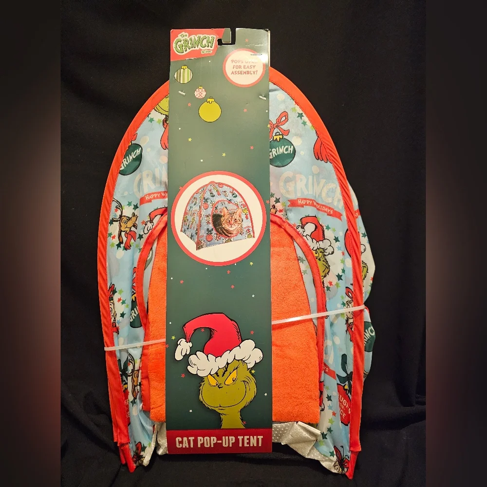 Grinch Cat Pop-Up Tent and Tunnel Set
